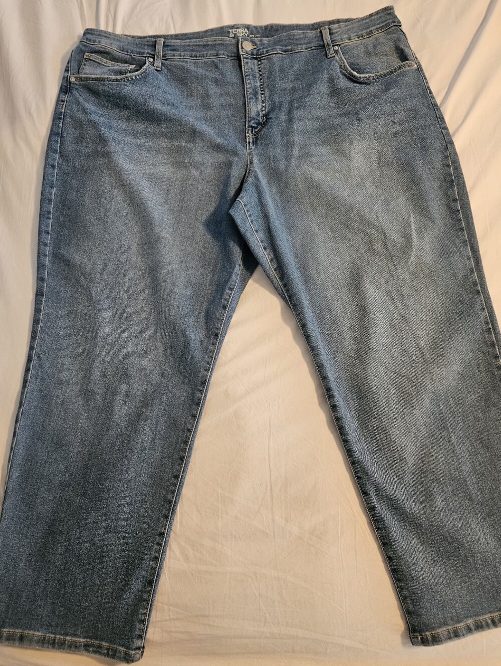 Terra & Sky Plus Size 26W Petite Light Wash Comfort Stretch Jeans